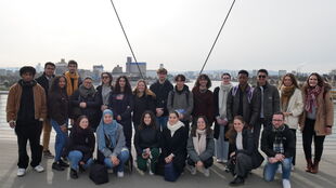 Studierende, Organisator/innen und das TEB-Team auf der Dreiländerbrücke ©EUCOR